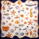 094 Muscheln - 3-lagig (blau) - Home Fashion